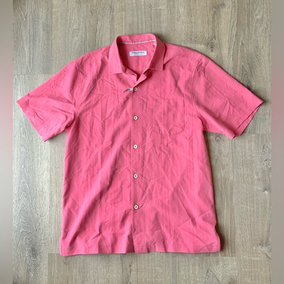 Tommy Bahama Other - Tommy Bahama Coral Pink Short Sleeve Button-Down Shirt